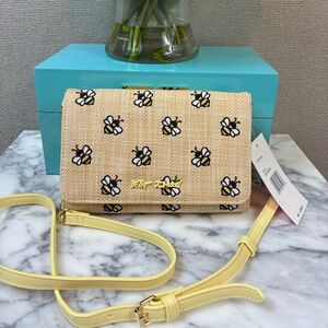 Betsey Johnson Bumble Bee XOSYB-BS Raffia Crossbody Bag - Brand New Novelty 🐝